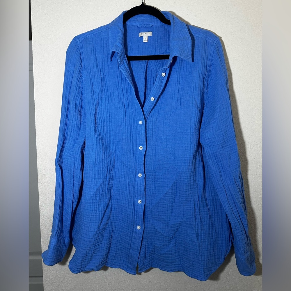 Talbots Royal Blue Textured Shirt